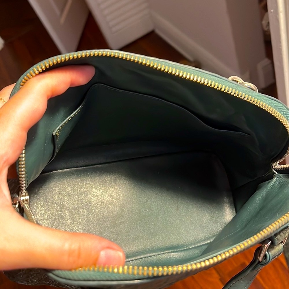 Real Crocodile Leather Dark Green Crossbody Purse - Picture 5 of 8
